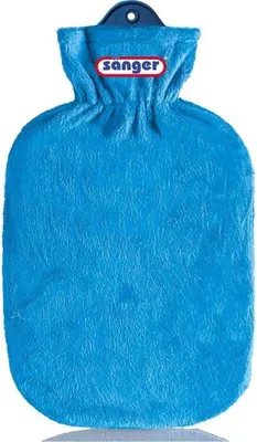 Produktbild von Sänger 2 Liter Wärmflasche Bettflasche Wärmeflasche Gummi Wärmekissen Strukturbezug