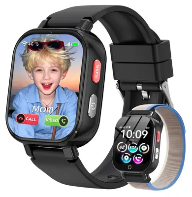 Produktbild von 4G Smartwatch Kinder mit GPS und Telefon Videoanrufe IP68 Wasserdicht SOS grisFonce