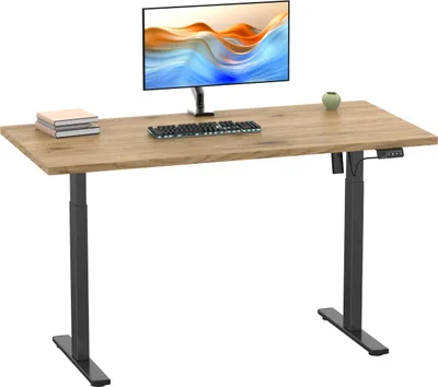 Zdjęcie produktu dla Regulowana wysokość biurka | Bezstopniowa regulacja wysokości 71-120 cm | Komputer Wymiary 140x50 | Stół biurowy Lona