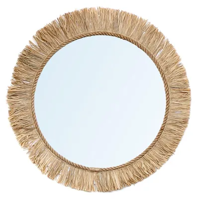 Image de Bazar Bizar Miroir raphia marron 60x60x5cm