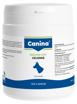 Produktbild von Canina Kräuter-Doc Gelenke, Hund, Paste (Substanz), Hüfte & Gelenke, Universal, Teufelsklaue, Ingwer, Weiden, 300 g