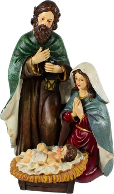 Produktbild von Heilige Familie Weihnachts Krippenfiguren Krippe Deko Skulptur Figur Statue