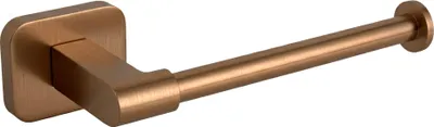 A copper-colored toilet paper holder is shown against a white background.