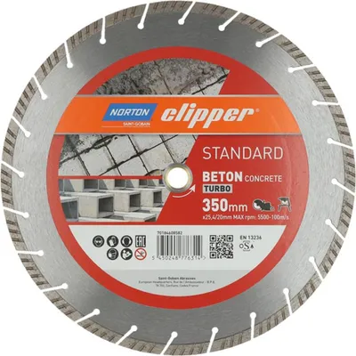 Immagine prodotto di Norton Clipper Disco Diamantato STANDARD BETON TURBO 350x25,4/20 mm 70184608582