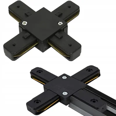 Produktbild von Decorya Verbinder X-Form für LED Schienensystem schwarz Aluminium