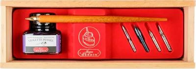 Productafbeelding van J. Herbin jacques herbin 27077T - Houten geschenkdoos ''Violette pensée'' - 5 metalen pennen