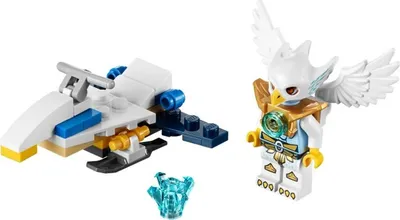 A LEGO set featuring a small aircraft and a minifigure with wings.