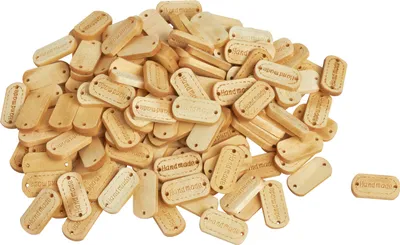 Produktbild von VBS XXL Holz-Labels "Handmade", 150 Stück, Natur