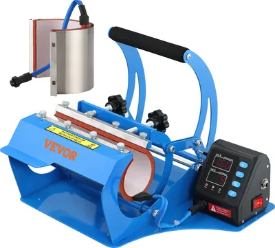 Obrázek produktu pro VEVOR hrnek lisování tepla 11/20 oz hrnek lis stroj horký lis, modrá, výkon 560 W, teplota a čas nastavitelný, 0-220 ℃ / 0-999 s, hrnek tisk stroj, hrnek tisk stroj