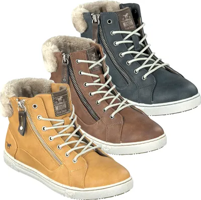 Produktbild von Mustang Damen High Top Sneaker warm gefüttert Reißverschluss 1349-504, Größe:40 EU, Farbe:Blau