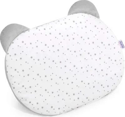 Produktbild von Twinkle Stars & Grey Velvet Kissen Teddybär-Kopf 26x36cm