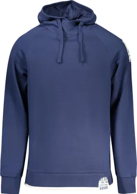 Produktbild von Blaue Herren Langarm-Kapuzenpullover ohne Reißverschluss mit Details