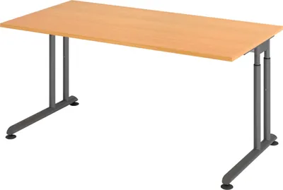 Produktbild von bümö Schreibtisch Serie-Z - Nachbildung: Buche, Größe:  160 x 80 cm, Gestell: Graphit