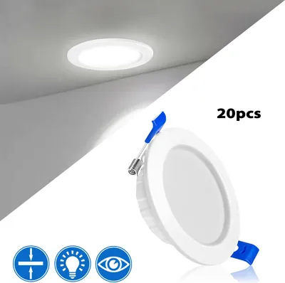 Obrázek produktu pro UISEBRT 20 X 5W LED Spot Recessed Spotlight Set Zapuštěné stropní svítidlo Ultraslim Spotlight 230V studená bílá IP21