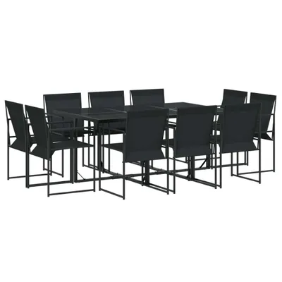 Produktbild von 11-tlg. Garten-Essgruppe Schwarz Textilene
