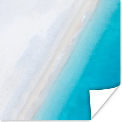 Produktbild von MuchoWow® Poster Strand - Meer - Blau 50x50 cm - Wohnzimmerdekoration