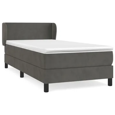 Obrázek produktu pro vidaXL Postel Boxspring s matrací Dark Grey 90x200 cm Velvet