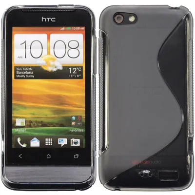 Produktbild von PhoneNatic Case kompatibel mit HTC One V - grau Silikon Hülle S-Style + 2 Schutzfolien