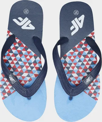Produktbild von 4F Flip Flops für Jungen Blau Weiß Rot Muster Größe 33