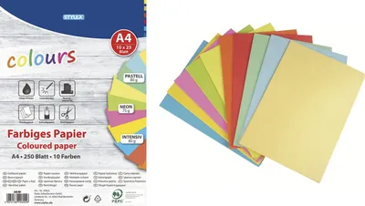 Zdjęcie produktu dla STYLEX® 40825 Papier do kopiowania - A4, 75/80 g/m², 250 arkuszy, kolorowy