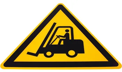 Produktbild von Sicherheitspiktogramm Vorsicht Gabelstapler selbstklebend 430x375mm