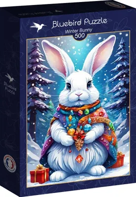 Productafbeelding van Bluebird Puzzel: Winterkonijn - 500 stukjes - kleurrijk speelgoedpuzzel