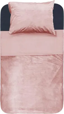 Imagen del producto de Sábanas suaves con detalles de terciopelo, color rosa suave, 140 x 220 cm