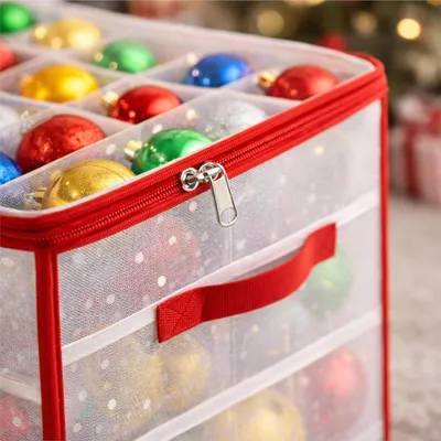 Image de Boîte de rangement XXL pour ranger en douceur les boules de Noël, avec 66 compartiments Boules de Noël
