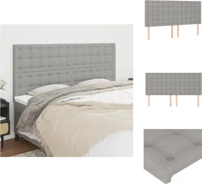 Produktbild von vidaXL Kopfteile 4 Stk. Hellgrau 80x5x78/88 cm Stoff -  Kopf- & Fußenden