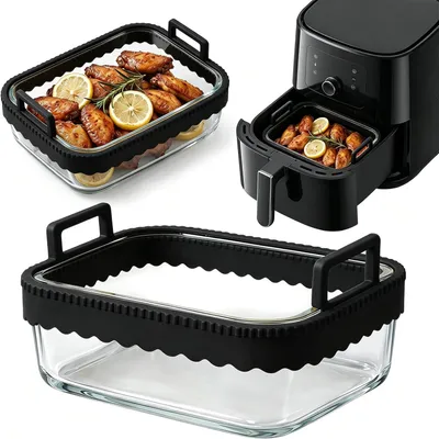 Produktbild von Ovenschale für Airfryer, 2 Kammern, 22x17x9 cm, BPA-frei, für die Küche