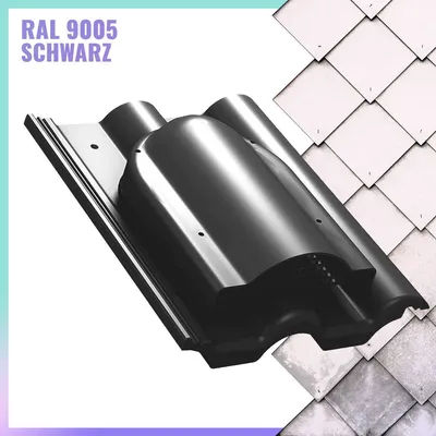Produktbild von FLACHLÜFTER Benders Mecklenburger, ProDach Doppelrömer K60 RAL 9005-Schwarz