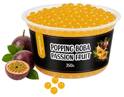 Produktbild von BubbleJoy Popping Boba Passionsfrucht 350 g Fruchtperlen für Bubble Tea