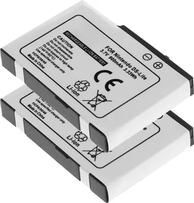 Produktbild von subtel 2x Akku für Spielekonsole Kompatibel mit Nintendo DS, DS Lite, USG-001 - (900mAh, 3.7V)