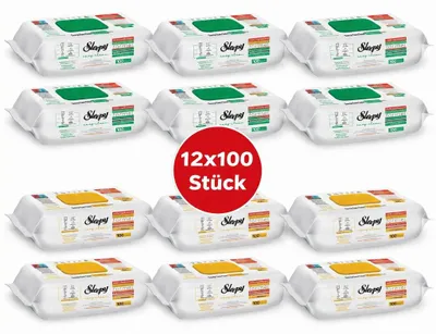 Produktbild von Sleepy Easy Clean Oberflächenreinigungstücher – 6x100 Gelb + 6x100 White Soap | Fliesenreinigung