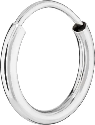 Produktbild von Einzel 585 Weißgold Creole 13mm Ohrring 1,9mm Stärke Ohrschmuck Rund 2570