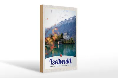 Produktbild von Holzschild Reise 20x30cm Iseltwald Schweiz Europa See Natur