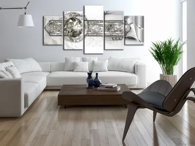 Image de Tableau acoustique abstrait décoratif 200 x 100 cm Tableaux Mousse acoustique Absorbeur acoustique haute performance Isolation acoustique Toile 5 pièces Tableau mural Acoustique intérieure Isolation acoustique a-A-0165-b-o