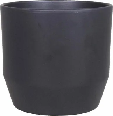 Produktbild von INNA-Glas Keramik Blumentopf Lenas, anthrazit-matt, 25,5cm, Ø27cm - Deko Übertopf
