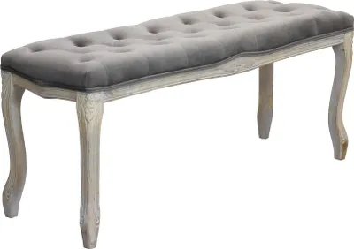 Immagine prodotto di Milani Home - panca vintage in velluto, taupe, struttura in legno, 110 x 36 x 47 cm