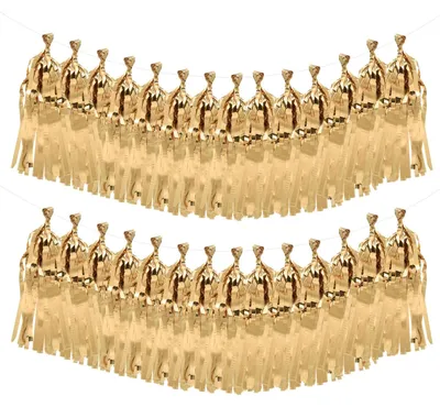 Fransen-Girlande 40 Stück, hellgelbgold, 35,6 cm, für Partydekoration