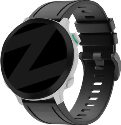 Produktbild von Bandz Silikonarmband mit Dornschließe passend für Garmin Fenix 5s / 6s / 7s - Silikonarmband mit Dornschließe - Schwarzes Silikonarmband