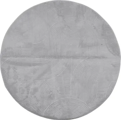 Produktbild von vidaXL Teppich IZA Kurzflor Skandinavischer Look Grau Ø 80 cm