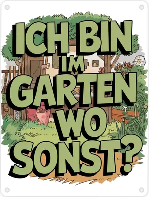 Produktbild von Im Garten wo sonst Metallschild in 15x20 cm
