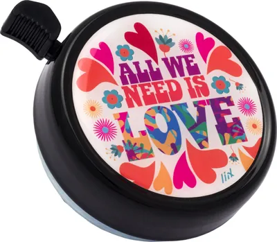 Produktbild von Liix Fahrradklingel Big Colour Bell , All We Need Is Love - Schwarz