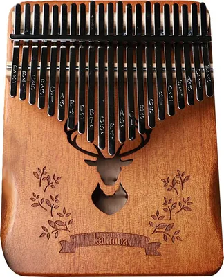 Produktbild von Kalimba Daumenklavier, tragbares 21-Tasten-Mbira-Fingerklavier mit Stimmhammer und Lernanleitung, Weihnachtsgeschenk