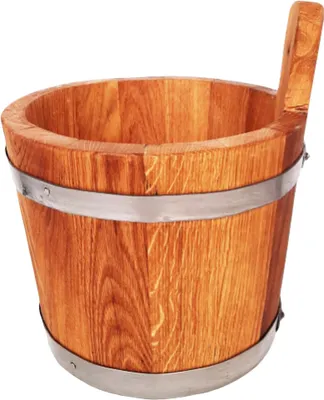 Produktbild von 5L Eichenholz-Bottich, Eimer aus Eiche, Holzeimer, Saunakübel, Holzkübel