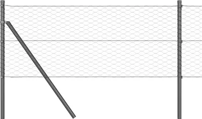 Obrázok produktu pre vidaXL Šesťuholníková sieťka na upevnenie plotu, 10 x 0,6 m, sivá