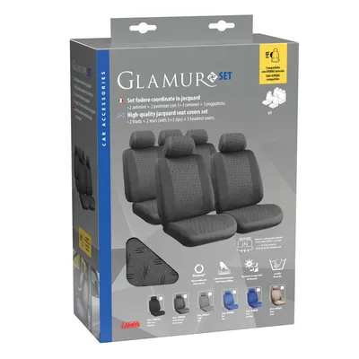 Produktbild von LAMPA Glamur Sitzschonbezug Vorne und Hinten Polyester Anthrazit Sitzbezug