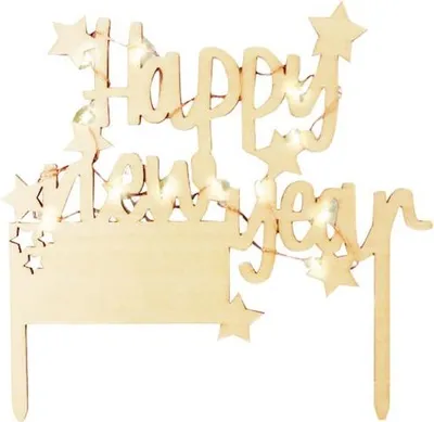 Image de Cake Topper Led "happy New Year" Décoration Lumineuse Pour Gâteau - Scrapcooking