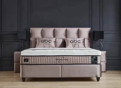 Produktbild von Boxspringbett Phantom 90 x 200 cm Beige Voll-orthopädisches Komfortbett mit Bettkasten, Stauraum, inkl. Lieferung und Montage